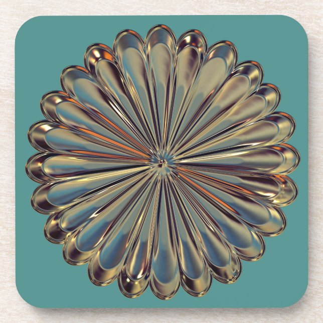 Art Deko Blume Medaillon Untersetzer (Vorderseite)