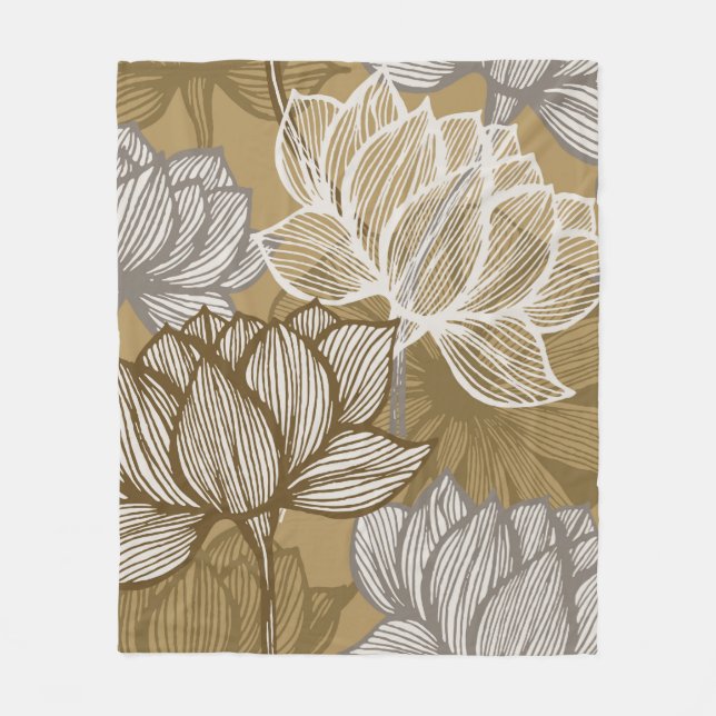 Art Deko Blume Muster. Blume Fleecedecke (Vorderseite)