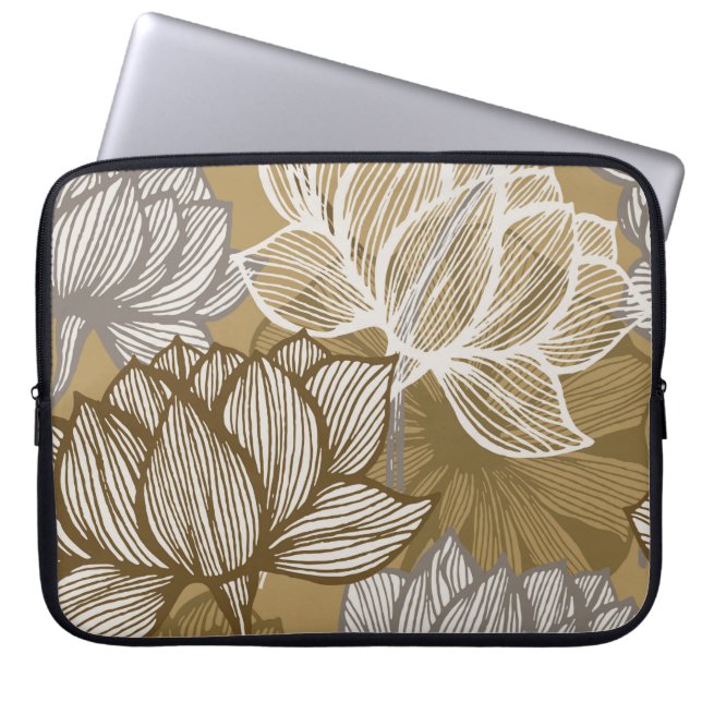 Art Deko Blume Muster. Blume Laptopschutzhülle (Vorderseite)