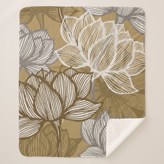 Art Deko Blume Muster. Blume Sherpadecke (Vorderseite)