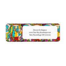 Art Deko Buntglas farbenfroh modern