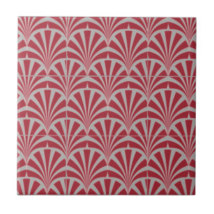Art Deko burgundy grau elegante Vintage mädchenha Fliese