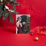 Art Deko Christmas Lady Vintage Karte<br><div class="desc">Entwurf von www.etsy.com/Shop/VanityFlairDesign</div>