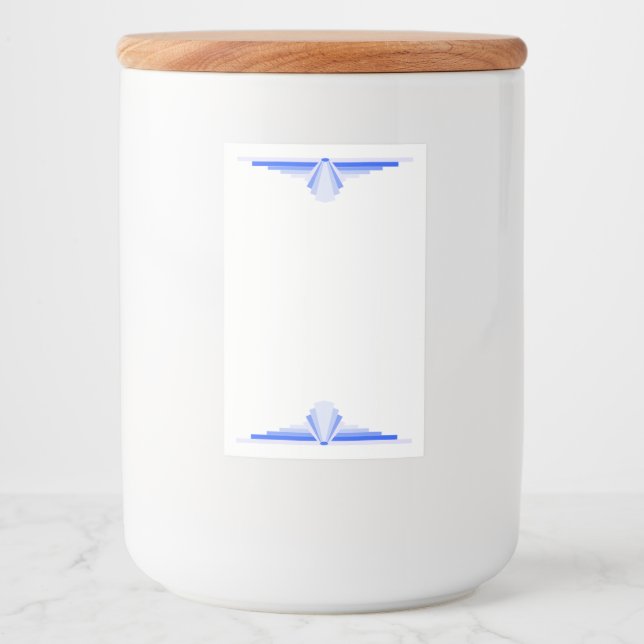 Art Deko-Element auf dem dunkelblauen Etikett (Vorderseite)