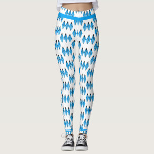 Art Deko Element in blauen aquamarinen Leggings