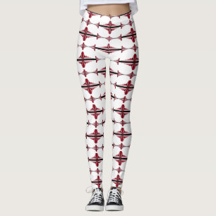 Art Deko-Element in Crimson Leggings