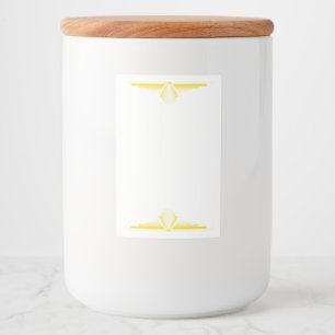 Art Deko Element in hellgelb Lebensmitteletikett