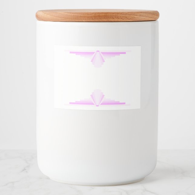 Art Deko Element in hellrosa Lebensmitteletikett (Vorderseite)