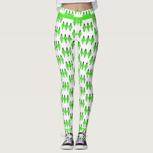 Art Deko Element in Kalkgrün Leggings