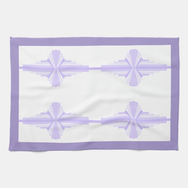 Art Deko Element in lila & lila Geschirrtuch (Horizontal)