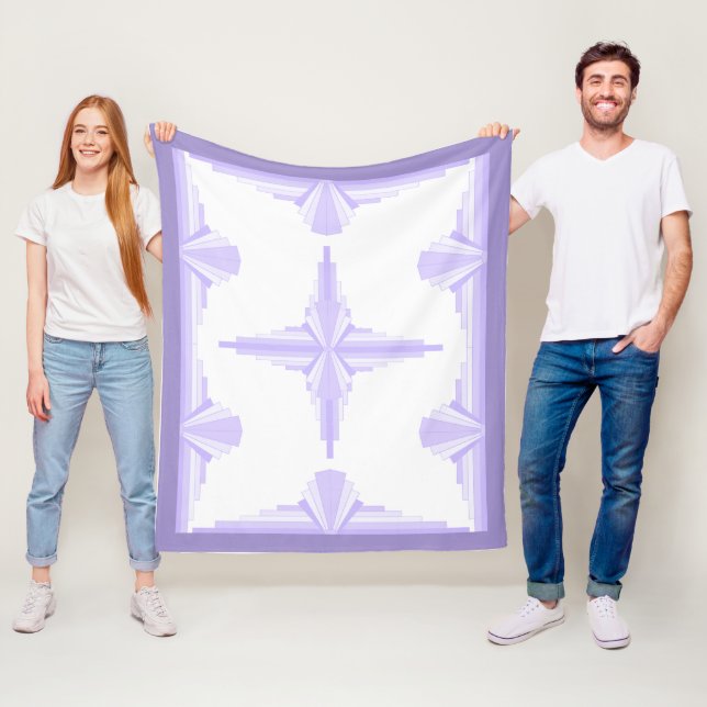 Art Deko Element in lila und lila Fleece Decke (Beispiel)