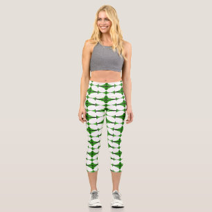 Art Deko Element in tiefgrüne Capri Leggings