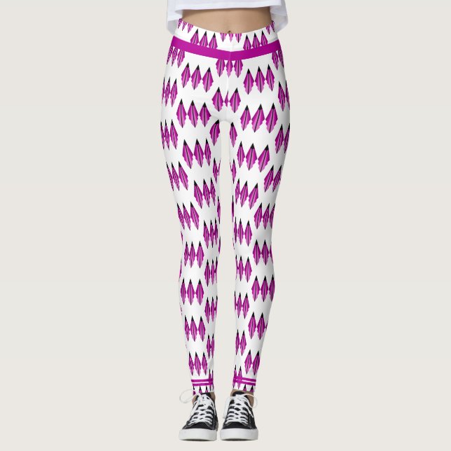 Art Deko Element in tiefrosa Leggings (Vorderseite)