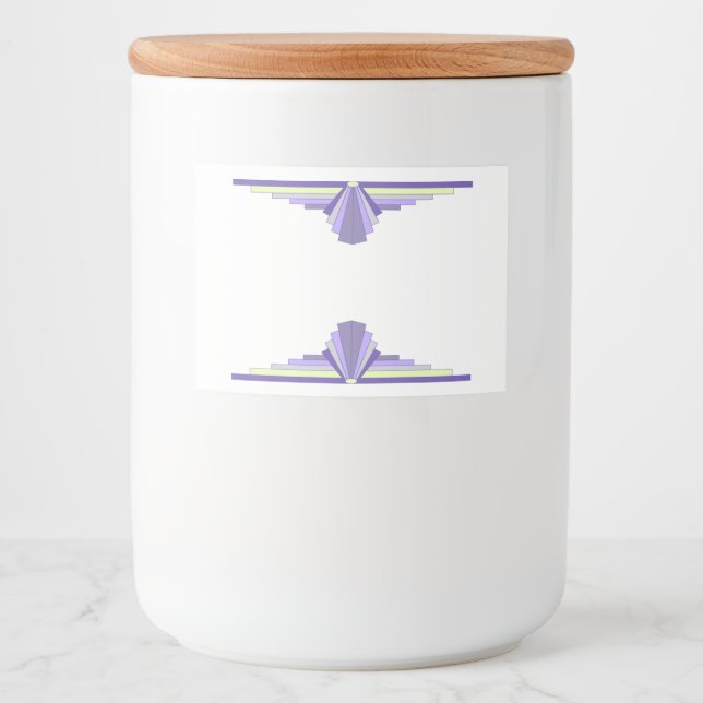 Art Deko Element lila & gelb Lebensmitteletikett (Vorderseite)