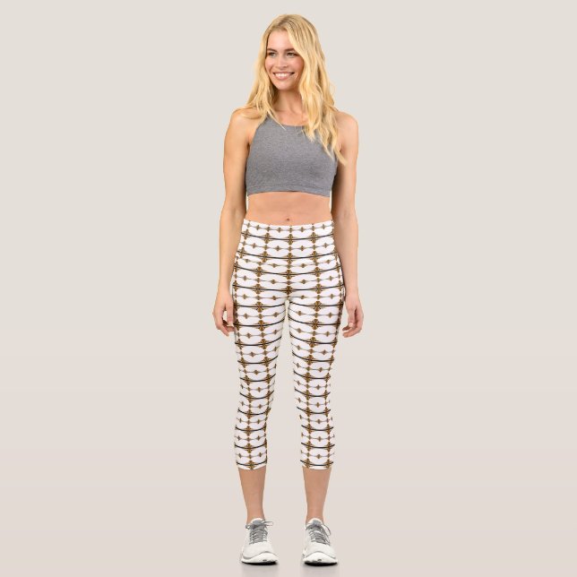 Art Deko Elemente in Bräunung Capri Leggings (Vorderseite)