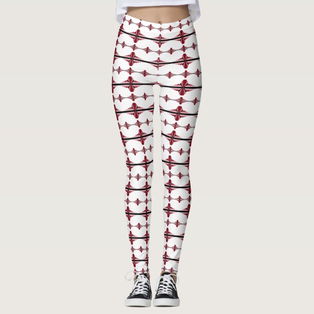 Art Deko Elemente in Crimson Leggings (Vorderseite)