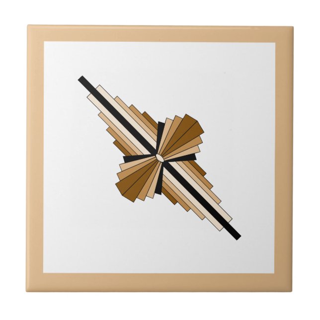 Art Deko-Elemente in Dunkel- und Hellbraun Fliese (Vorderseite)