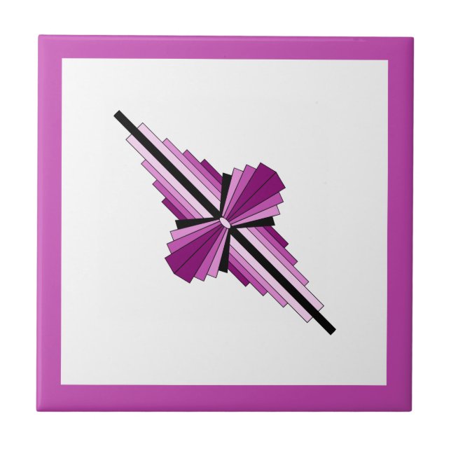 Art Deko Elemente in Himbeere & Rosa Fliese (Vorderseite)