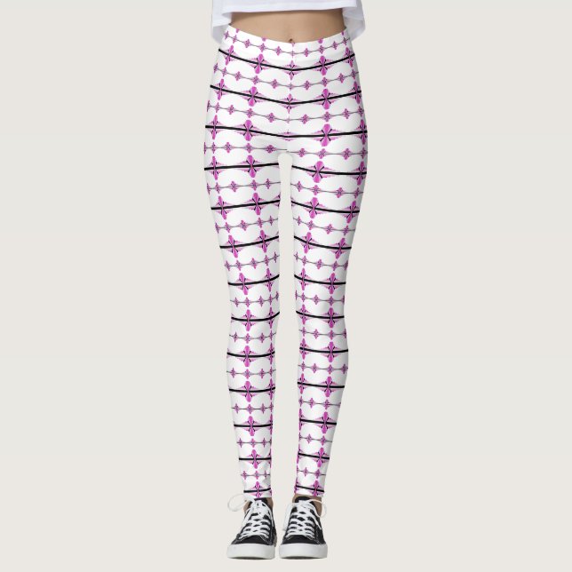 Art Deko Elemente in Pastellrosa Leggings (Vorderseite)