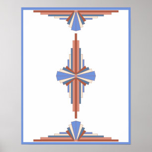 Art Deko Elemente in Rose Gold & Blau