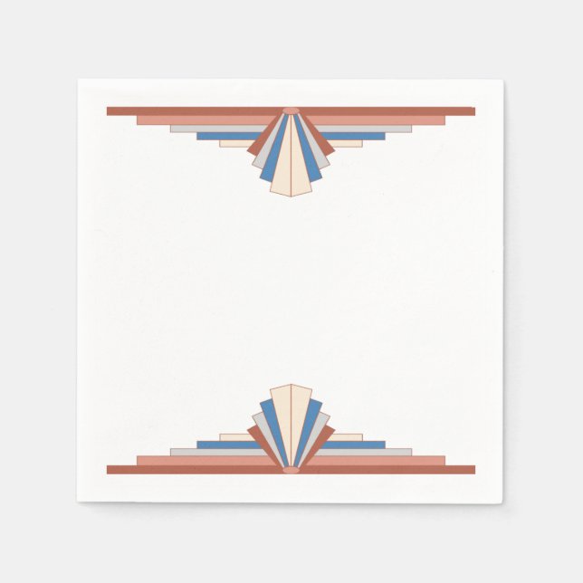 Art Deko Elemente in Rose gold & blau12d Serviette (Vorderseite)
