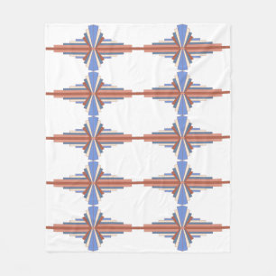 Art Deko Elemente in Rose Gold & Blau Fleecedecke