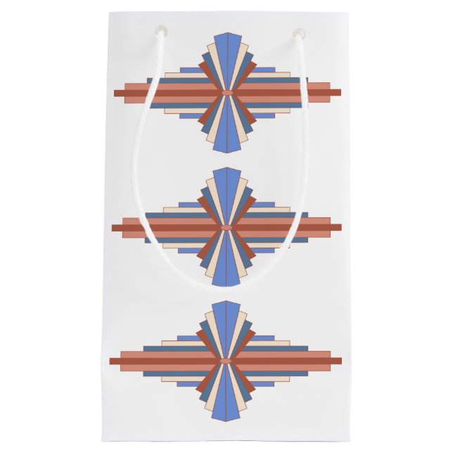 Art Deko Elemente in Rose Gold & Blau Kleine Geschenktüte (Vorderseite)