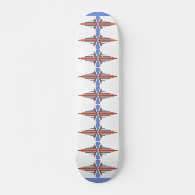 Art Deko Elemente in Rose Gold & Blau Skateboard (Vorne)