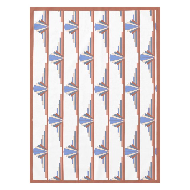 Art Deko Elemente in Rose Gold & Blau Tischdecke (Vorderseite)