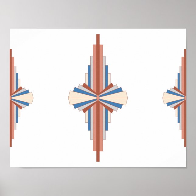 Art Deko Elemente in Rose Gold, Braun & Blau (Vorne)