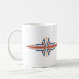 Art Deko Elemente in Rose Gold, Braun & Blau Kaffeetasse
