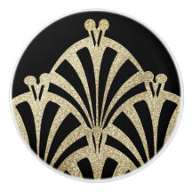 Art Deko Fan Muster schwarze Bronze elegant Vintag