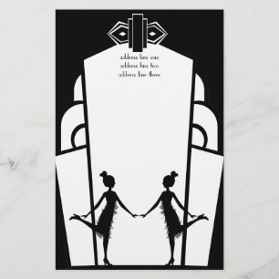 Art-Deko Flappers Briefpapier
