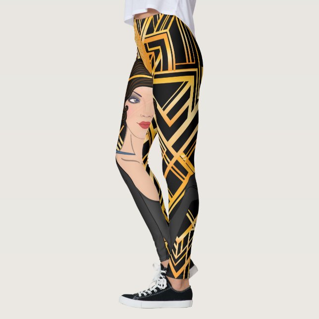 Art Deko, Flipper Girl, Vintag, großartiger Gatsby Leggings (Links)