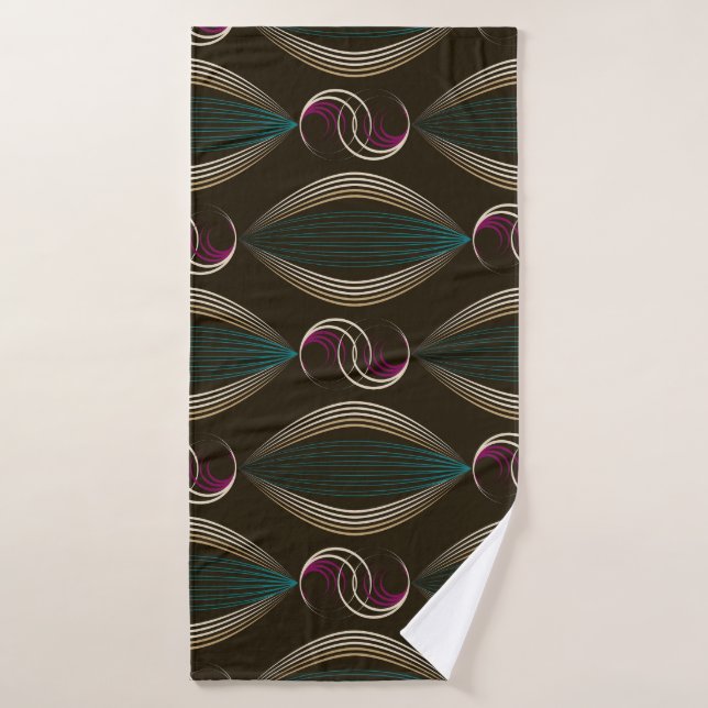 Art Deko: geometrisches Vintages Muster. Badehandtuch (Badehandtuch)