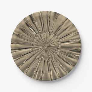 Art Deko Gold Fan Muschel Blume Metallische Optik Pappteller