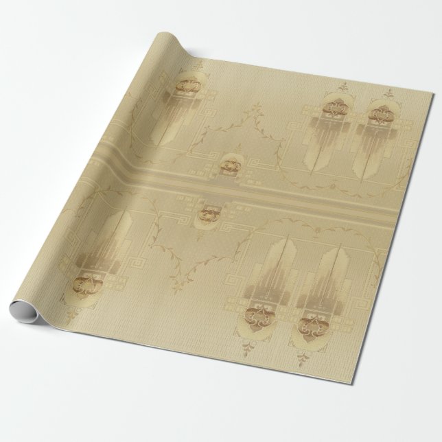 Art Deko gold rosa abstrakte Textilkunst Geschenkpapier (Ungerollt)