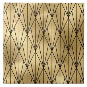 Art Deko Gold Schwarz Dekoration Keramik Fliesen