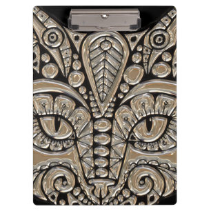 Art Deko Gold und schwarze ägyptische Katze Klemmbrett