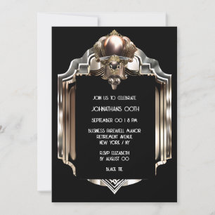 Art Deko großartiger Gatsby-Rose Gold-Look Einladung
