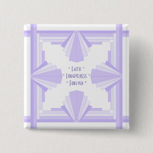 Art Deko in lila & lila 15 cm² Abzeichen Button