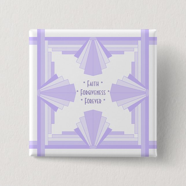 Art Deko in lila & lila 15 cm² Abzeichen Button (Vorderseite)