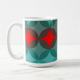 Art Deko inspiriert aquamarin und rot abstrakt Kaffeetasse