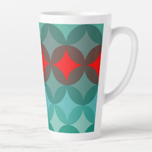 Art Deko inspiriert aquamarin und rot abstrakt Milchtasse