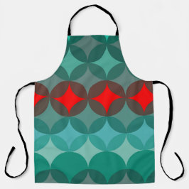 Art Deko inspiriert aquamarin und rot abstrakt Schürze