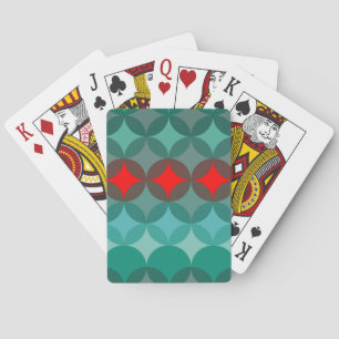 Art Deko inspiriert aquamarin und rot abstrakt Spielkarten