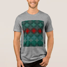 Art Deko inspiriert aquamarin und rot abstrakt Tri-Blend Shirt