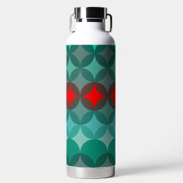 Art Deko inspiriert aquamarin und rot abstrakt Trinkflasche