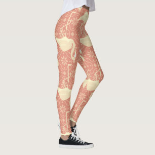 Art Deko inspiriert Flamingo melon farbig Leggings
