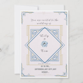 Art Deko inspirierte Hochzeitseinladung Einladung